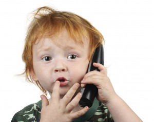 Little boy talking on the phone