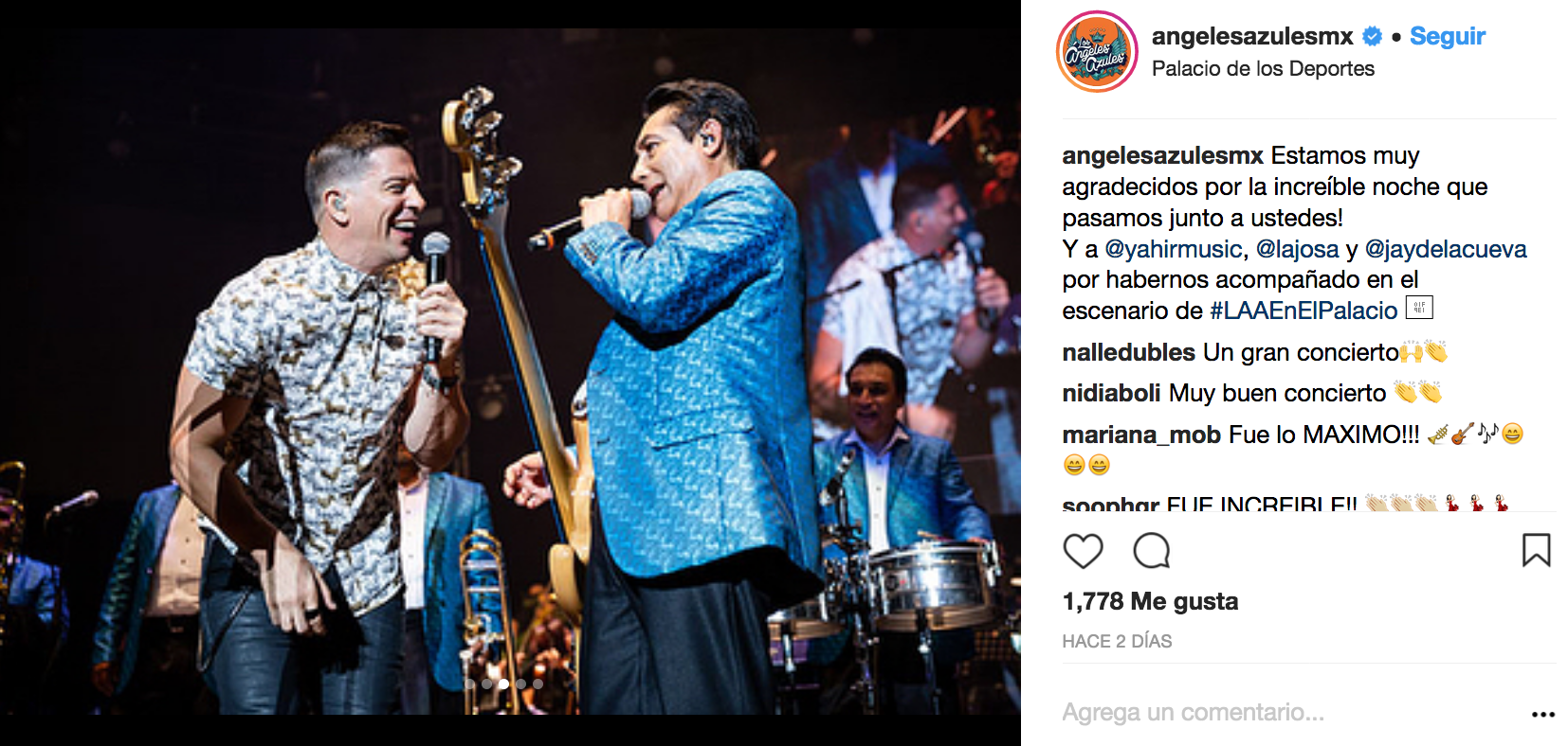 Los Ángeles Azules se encuentran mejor que nunca y de nuevo a enamoraron a su público con una presentación muy especial.