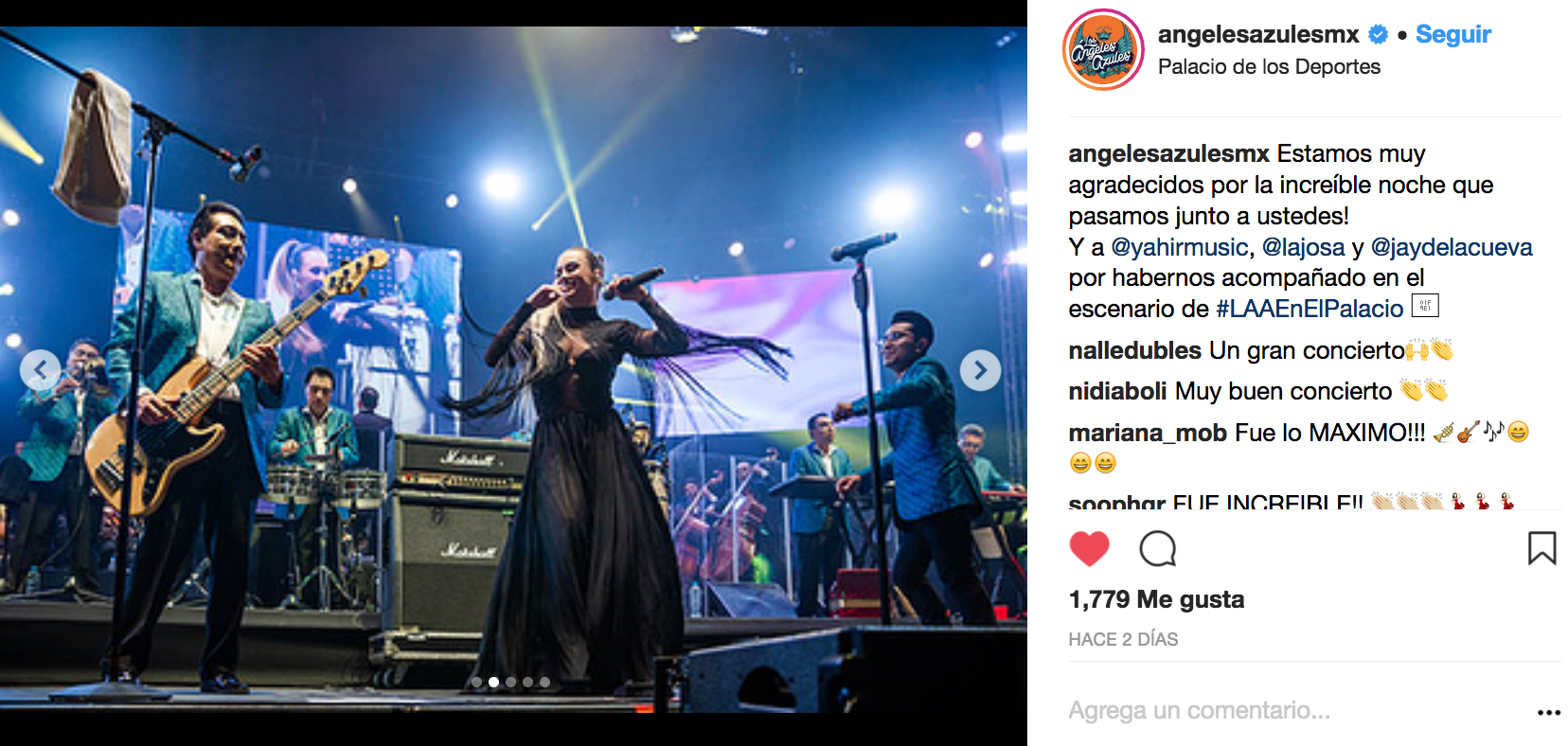 Los Ángeles Azules se encuentran mejor que nunca y de nuevo a enamoraron a su público con una presentación muy especial.