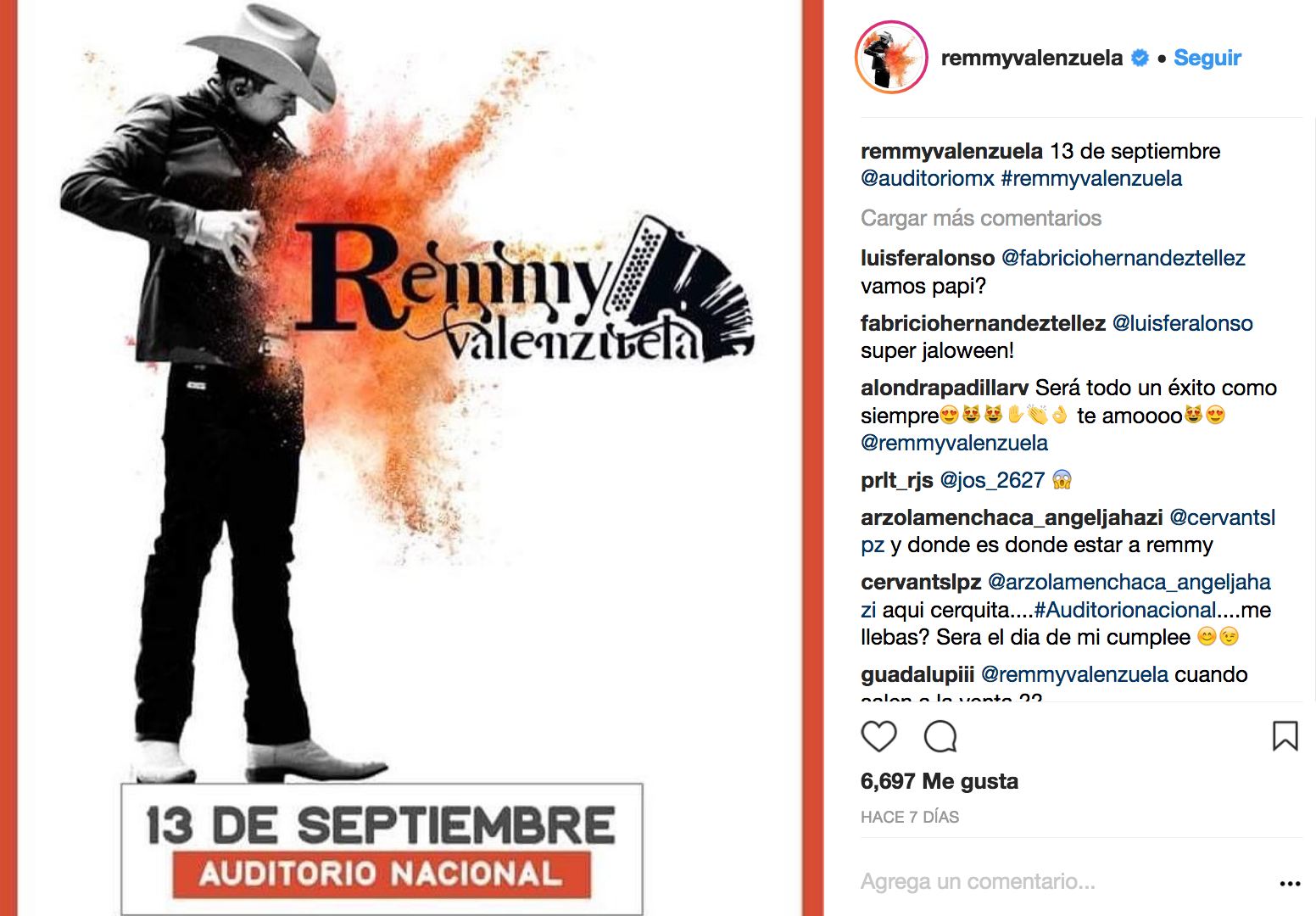 Remmy Valenzuela próximamente se presentará ante su público de la Ciudad de México, quienes lo esperan con mucha emoción.