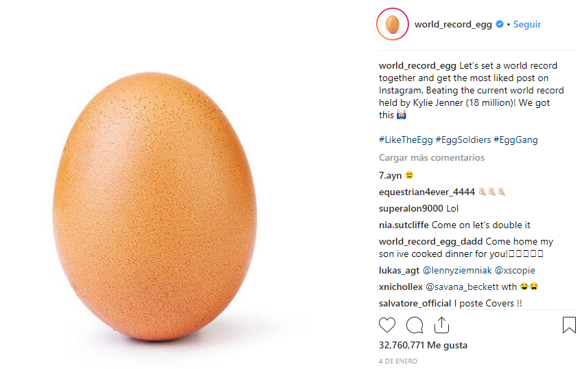 huevo de gallina instagram