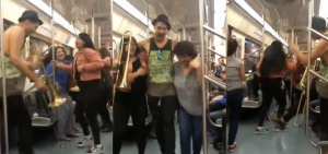Pasajeros bailan la choca en el vagón del metro y el video se hace viral