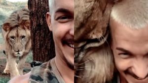 hombre-se-graba-en-modo-selfie-y-aparece-un-leon-tras-el