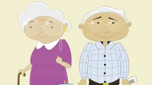 Romantic couple grandparents