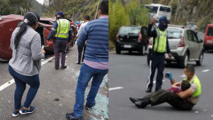 Policía conmueve al tranquilizar a pequeño en medio de un accidente