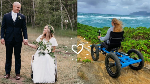 Crea silla de ruedas a todo terreno para su esposa y le cambia la vida