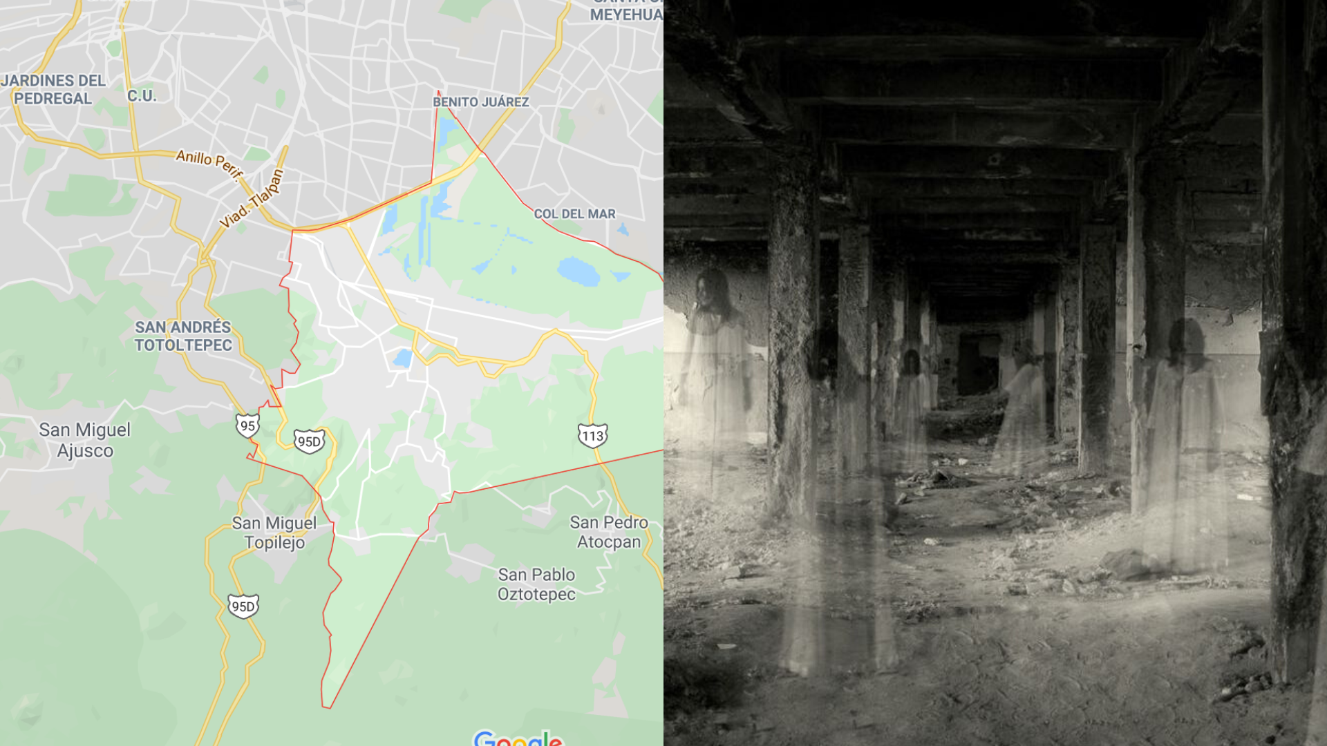 Mapa de los lugares más terroríficos en la Ciudad de México