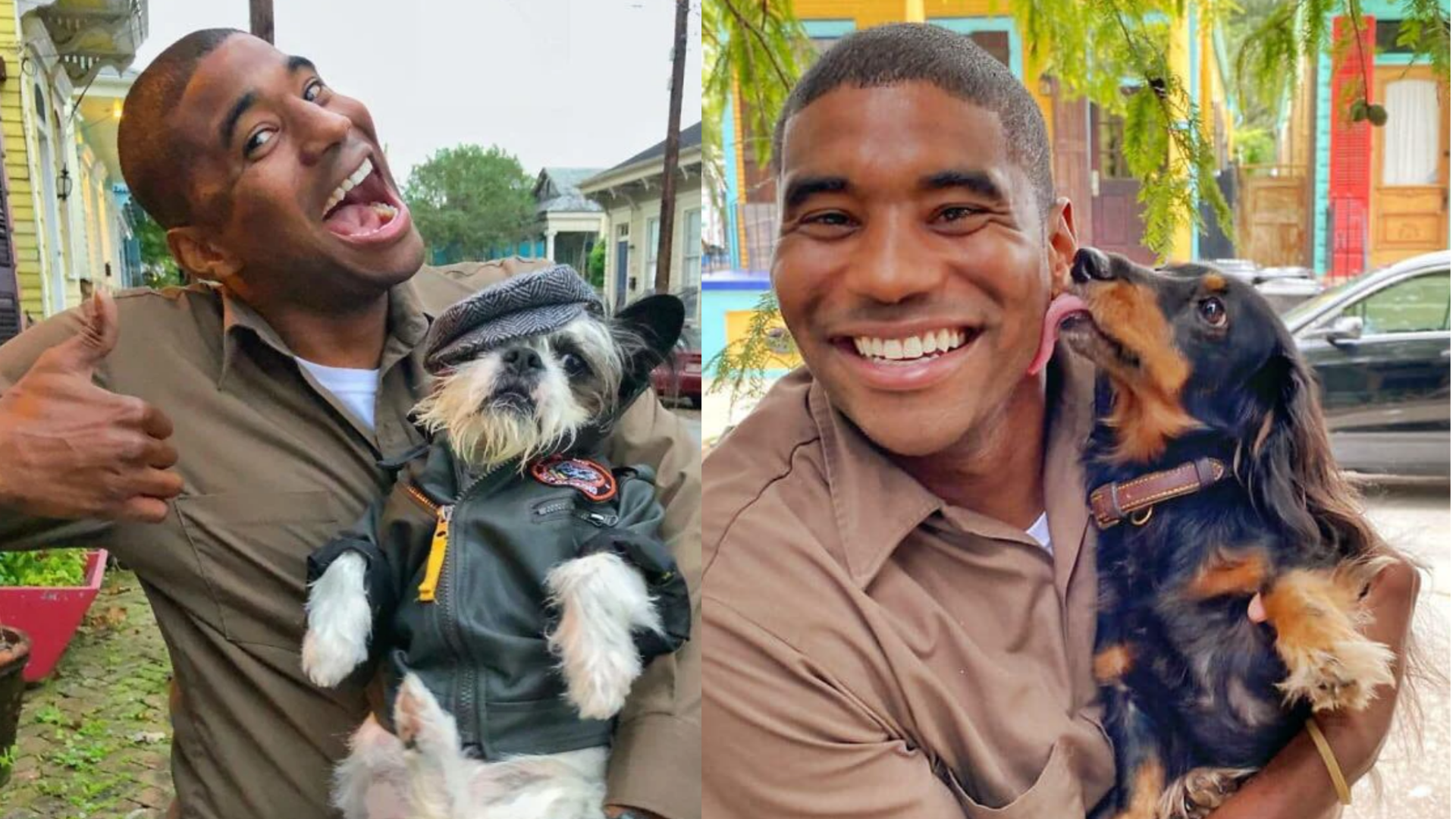Repartidor se toma selfies con cada perrito que se encuentra en su ruta