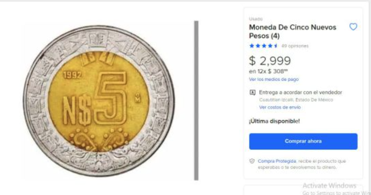 5 pesos: Conoce las monedas que ahora valen más de 3 mil pesos