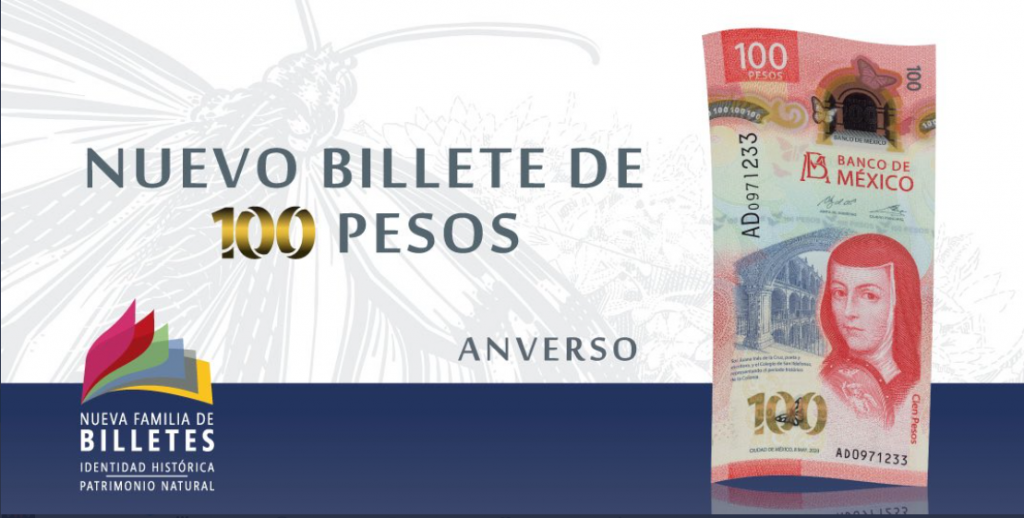 El Nuevo Billete100 del Banco de México fue reconocido como el "Billete del Año 2020"