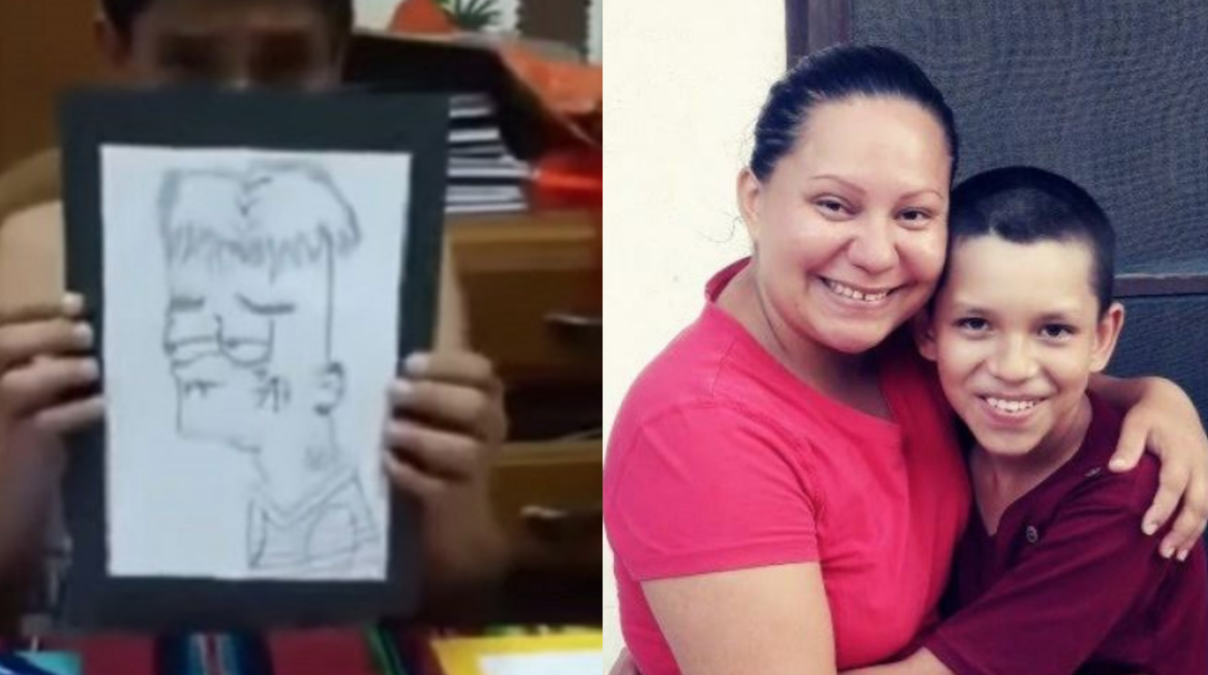 Pequeño niño vende dibujos para pagar la operación de su mamá