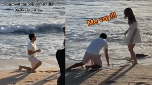 Hombre le pide matrimonio y pierde el anillo a la orilla del mar