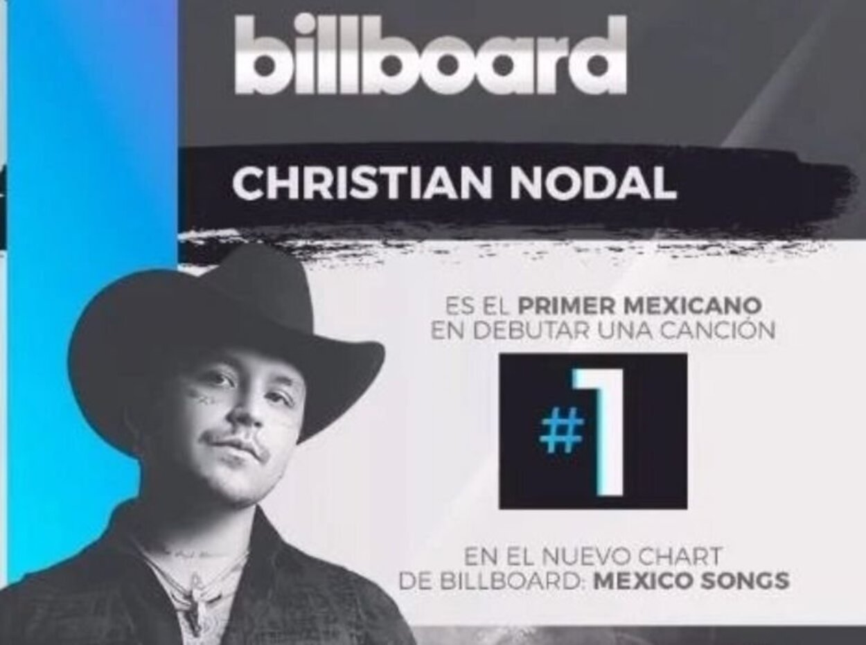 Christian Nodal consigue un nuevo Récord mundial de Billboard Latin
