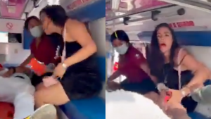 Novia celosa le pide contraseña a su novio que acaba de ser atropellado