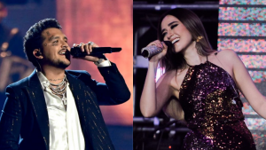 Christian Nodal besa a Carolina Ross en pleno concierto