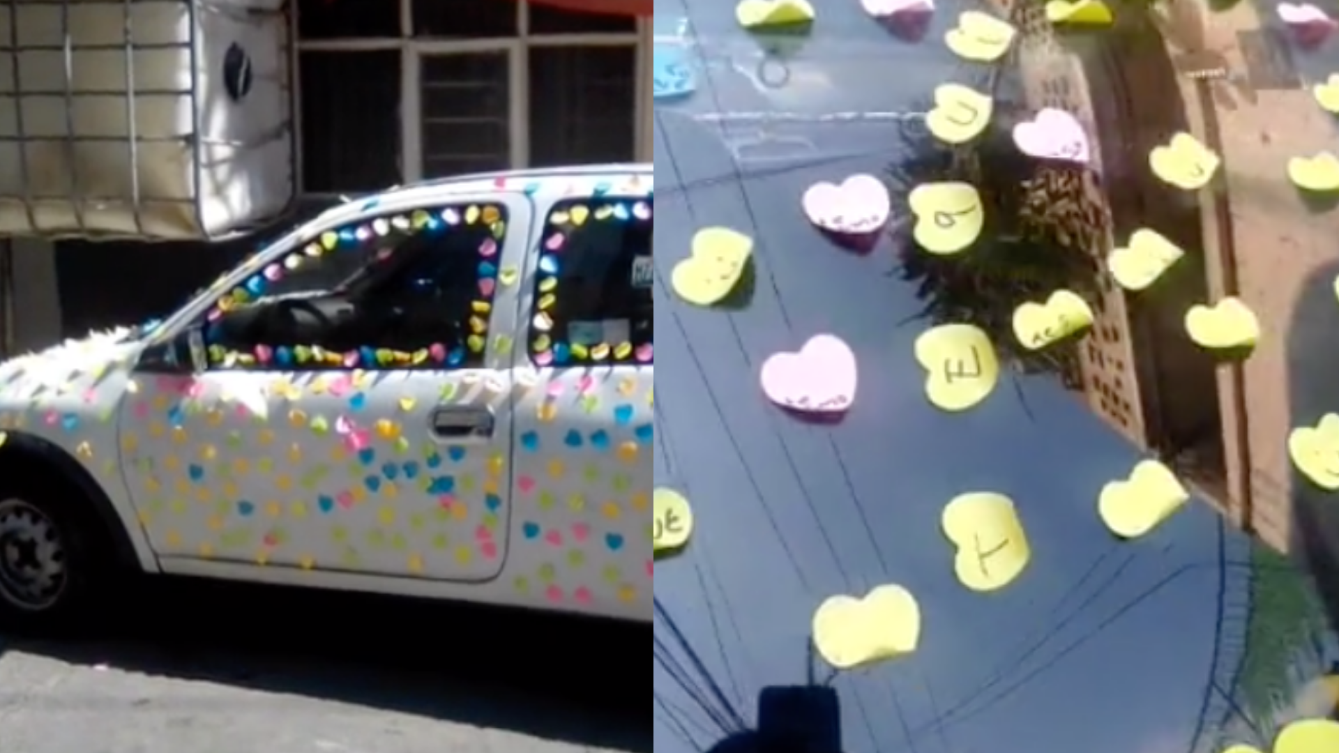 Chica le arruina el carro a su pareja por adornarlo con frases de amor