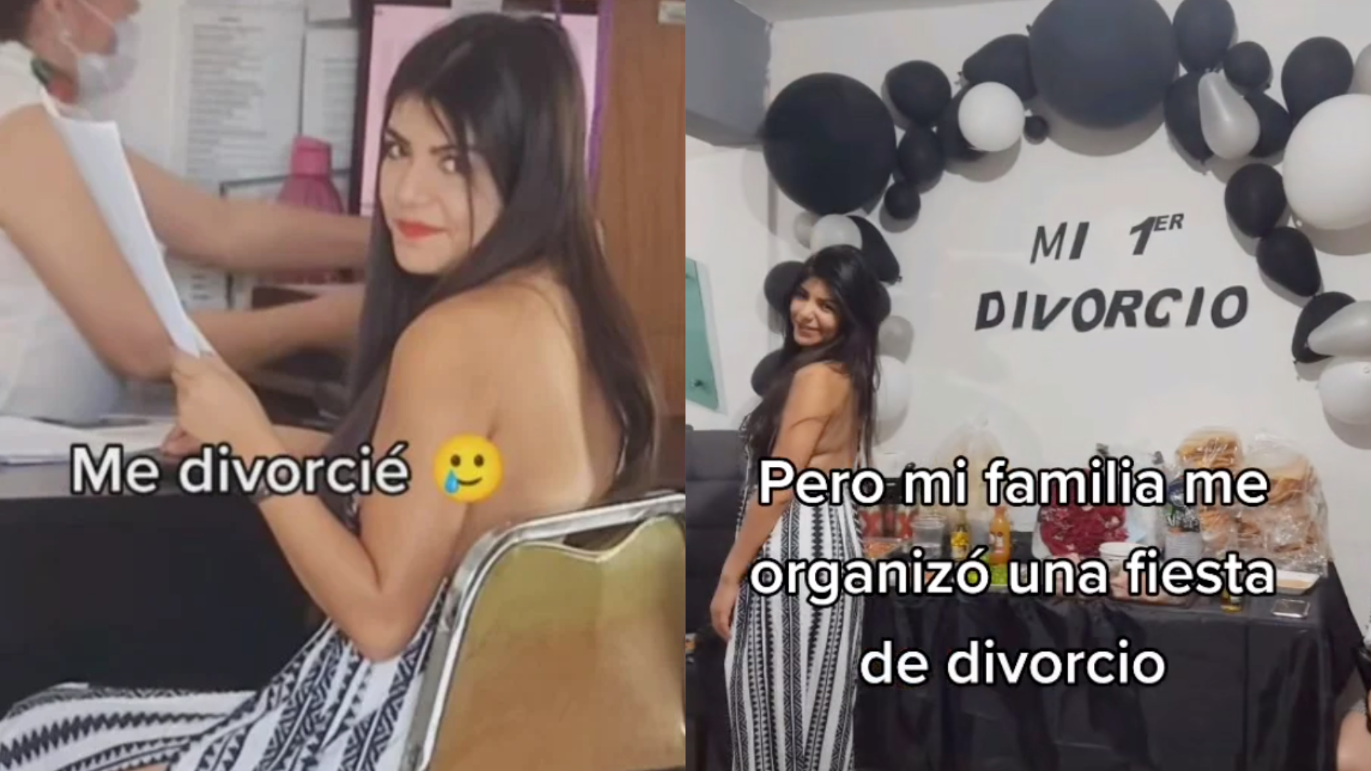 Mujer firma su divorcio y su familia le hace una fiesta sorpresa