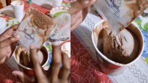 Le declara su amor en un bote de helado y lo ve 1 mes después