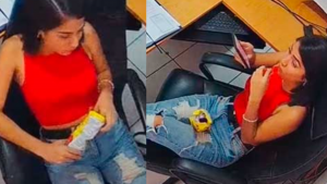 Chica se hace viral por ver telenovelas y dormir en su horario del trabajo
