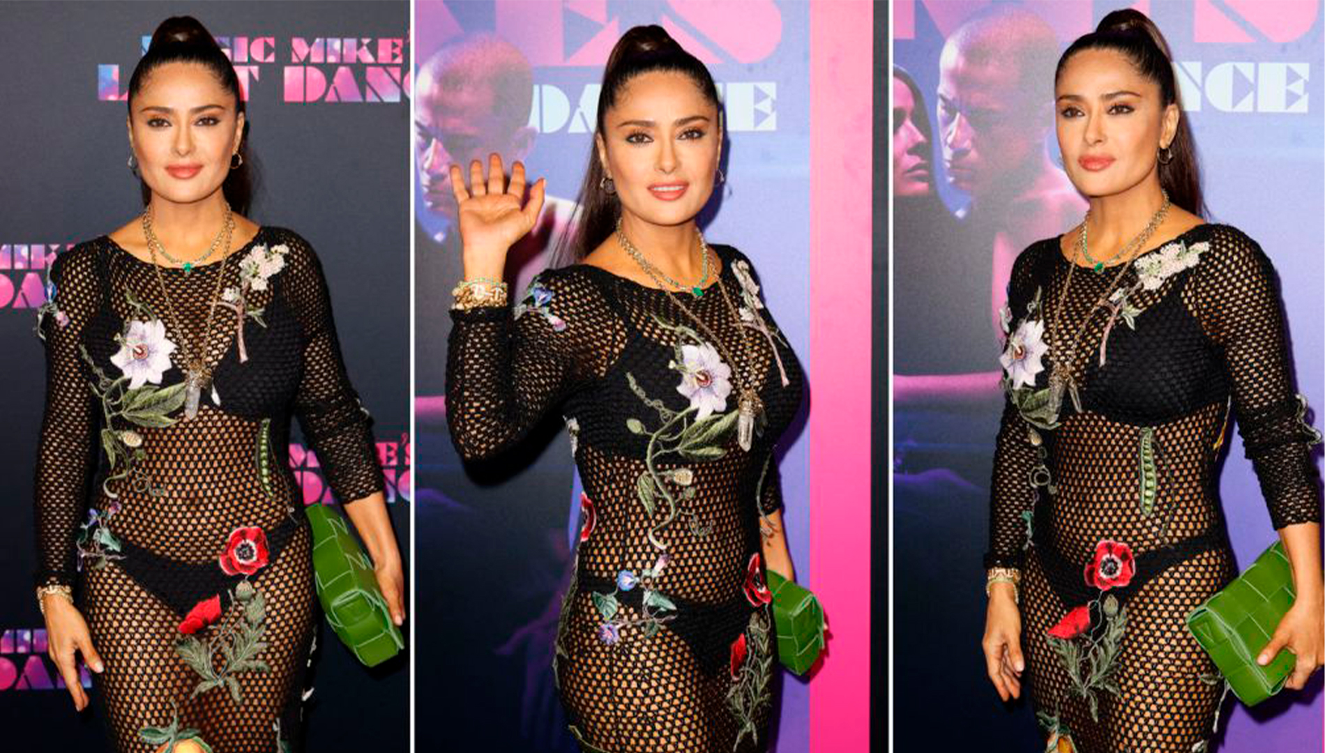Salma Hayek presume su figura con vestido en alfombra roja de Salma Hayek presume su figura con vestido en alfombra roja de