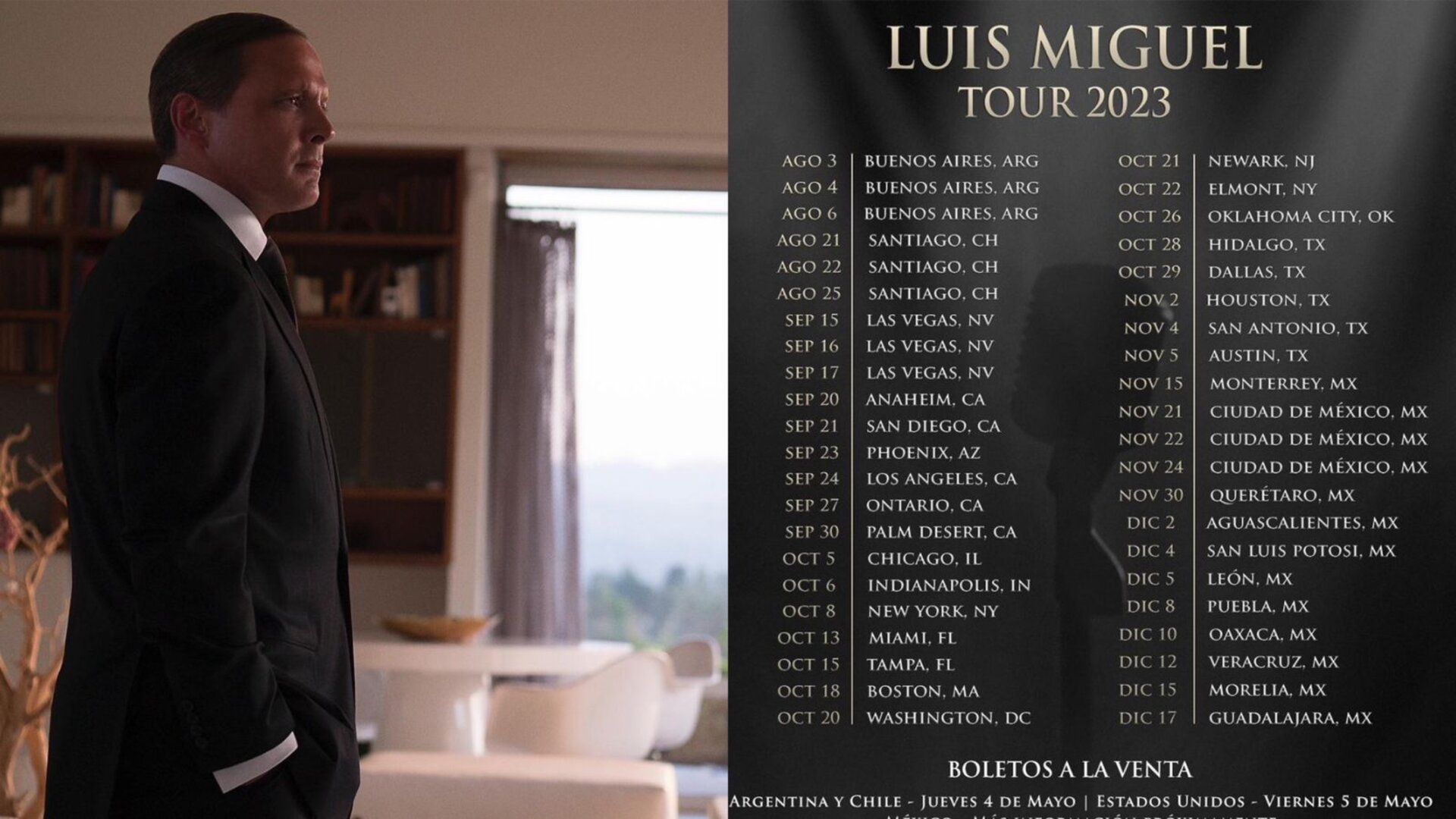 Luis Miguel lanzó fechas de la venta de boletos para sus conciertos