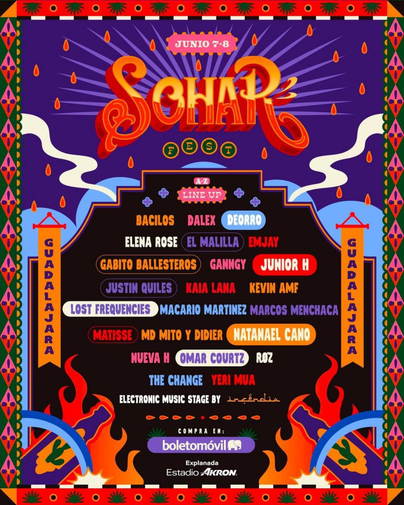 Line up del festival SOHAR, en Guadalajara.