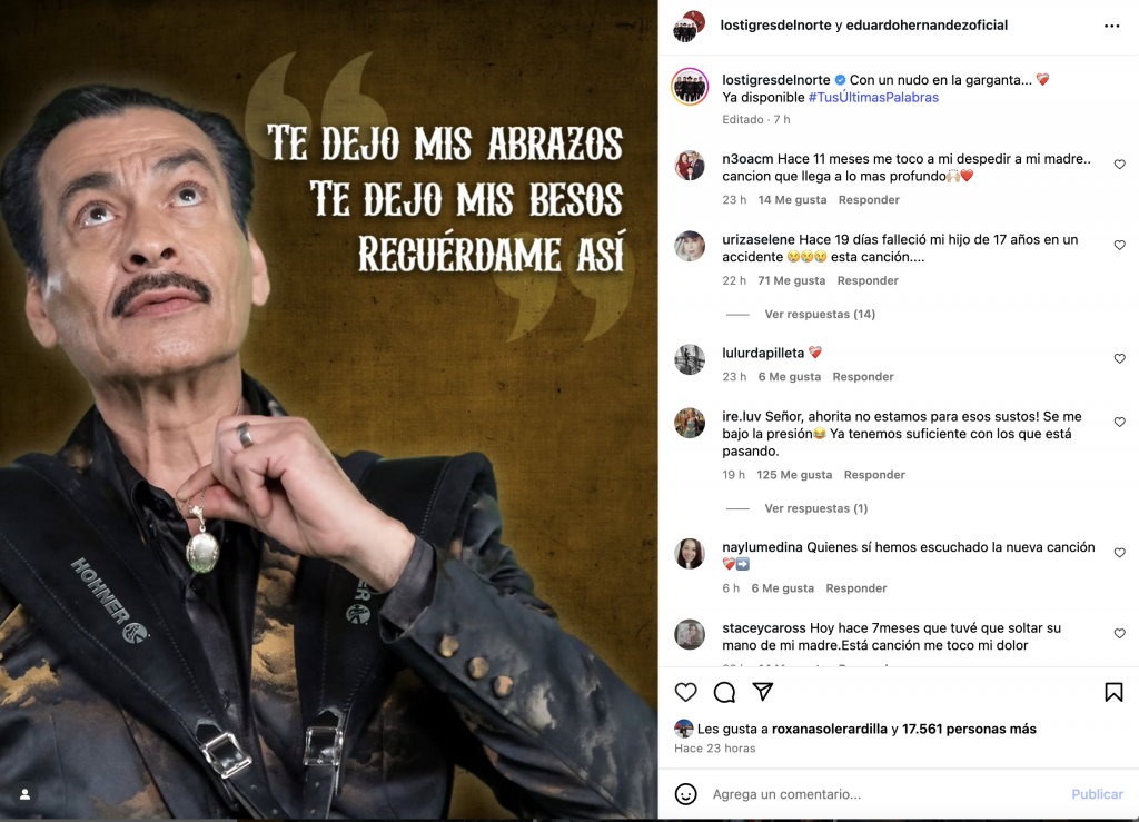 Los Tigres del Norte despiden a alguien en su más reciente sencillo