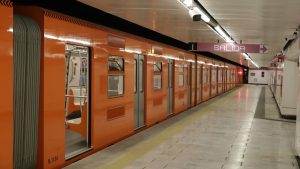 General view of a Mexico City Metro car during a tour where
