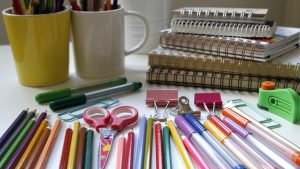 School Supplies On Desk